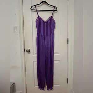 vintage purple satin lingerie jumpsuit